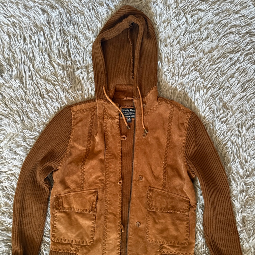 Lucky Brand Women's Hooded Cardigan in Rust Brown